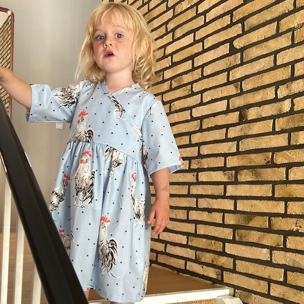 Jo Short Sleeve Kimono Dress, Koi Cats
