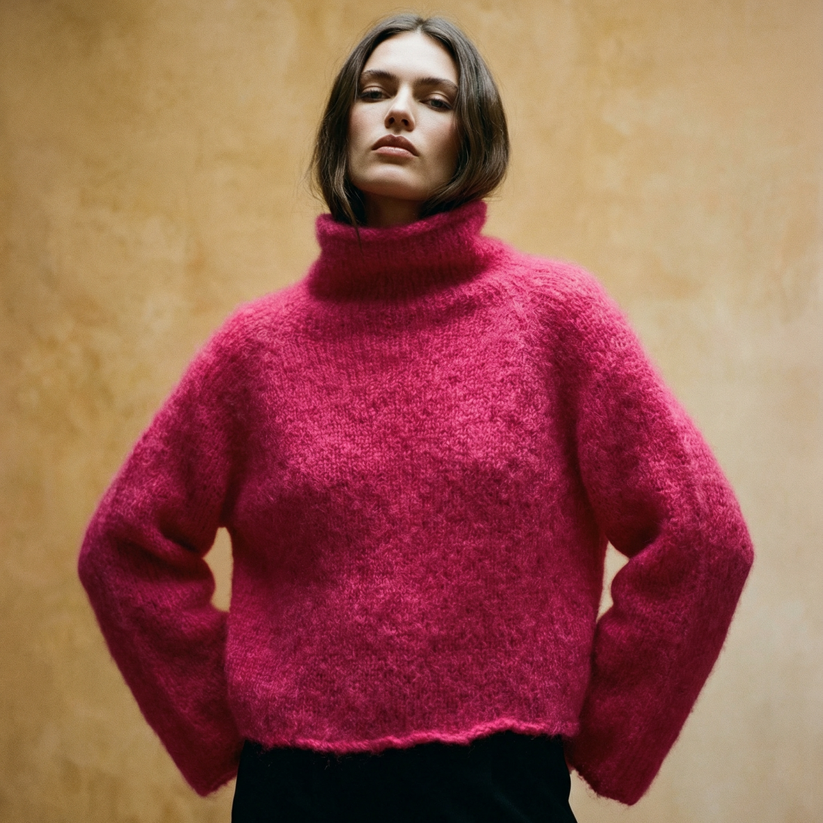 Strikket Bluse, Fluffy mohair