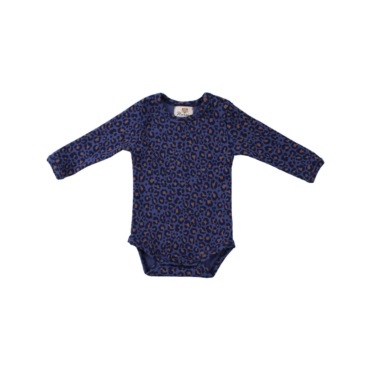 Chriss Rib Langærmet Body, Navy Leo