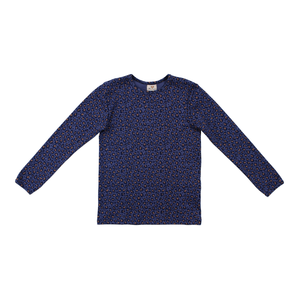 Billie Rib Langærmet Tee, Navy Leo