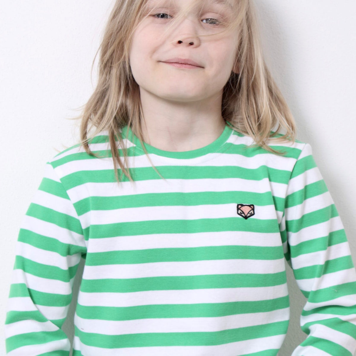 Billie Long Sleeve Tee, Lime Stripes