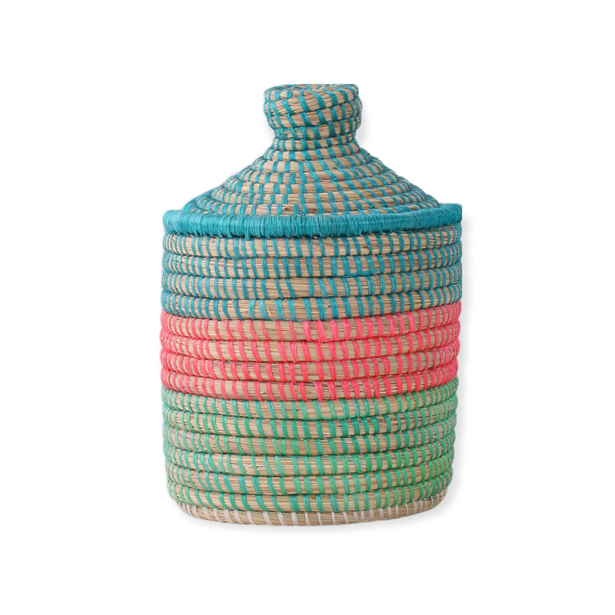 Basket with high lid, Multi Colors