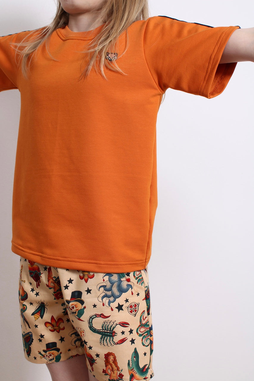 Adian Oversize Tee, Fox Tag Stripes