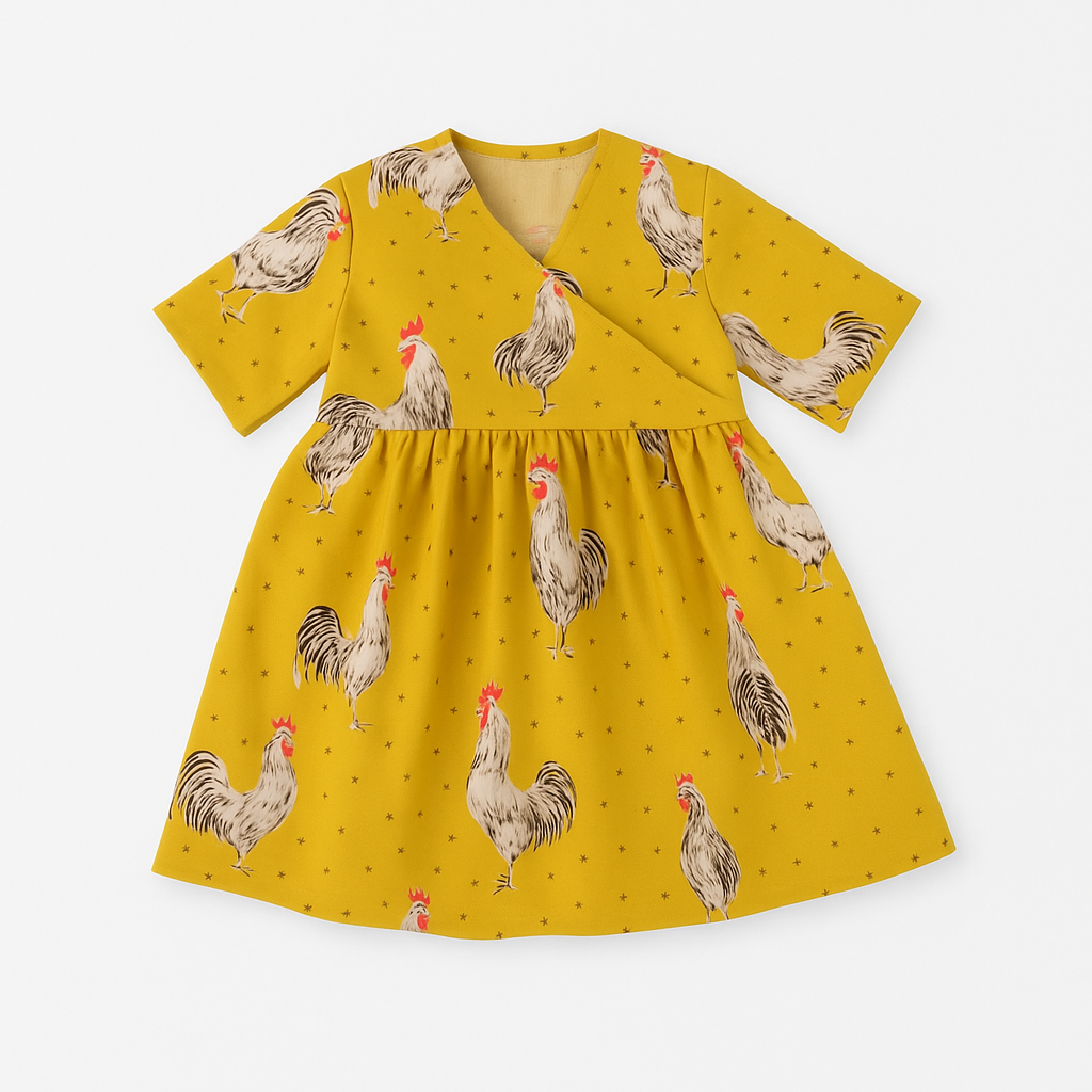 Jo Short Sleeve Kimono Dress, Koi Cats