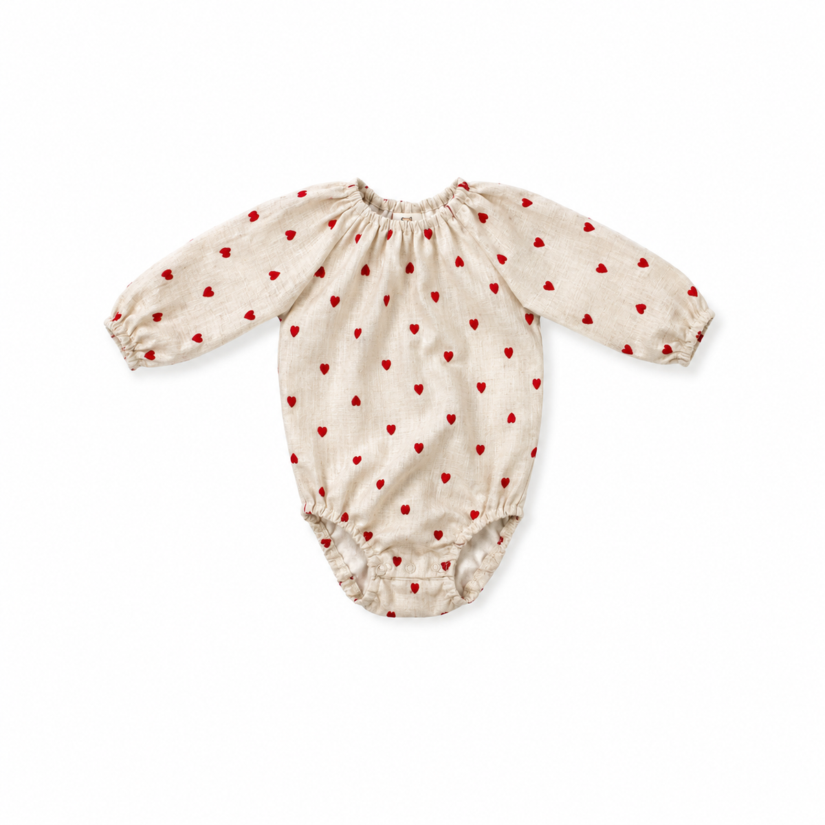 Marleen Baby Romper, Embroidery hearts