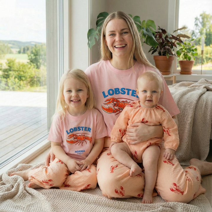 Marleen Baby Romper, Musselin Lobster