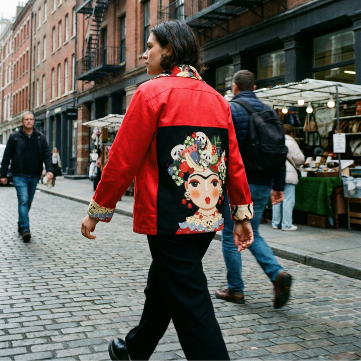 Frida Jakke, Red Glitter Skeleton