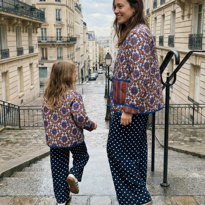 Quiltet Jakke, Flora & Stripe