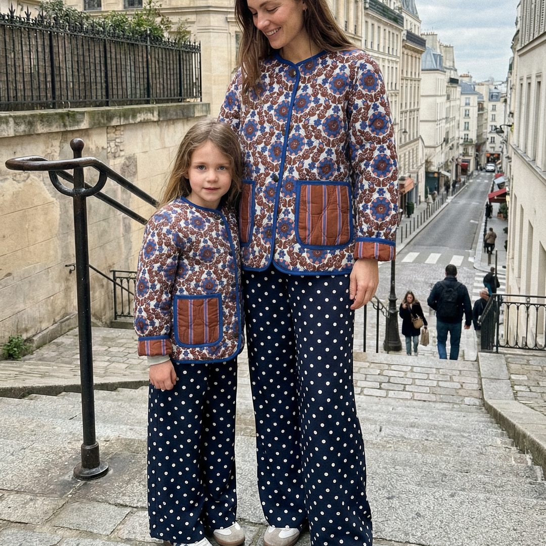 Quiltet Jakke, Flora & Stripe