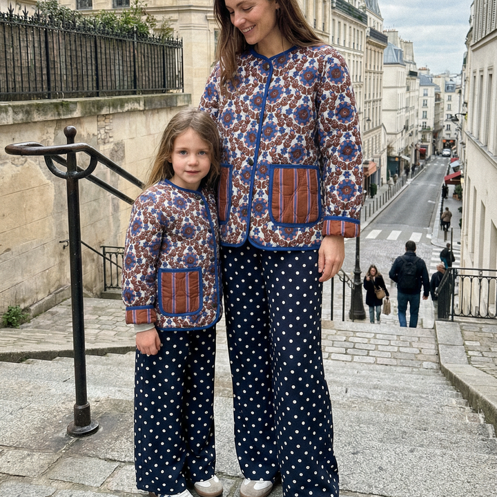 Quiltet Jakke, Flora & Stripe