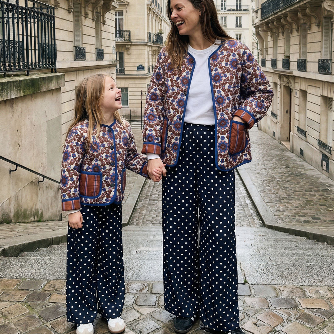 Quiltet Jakke, Flora & Stripe