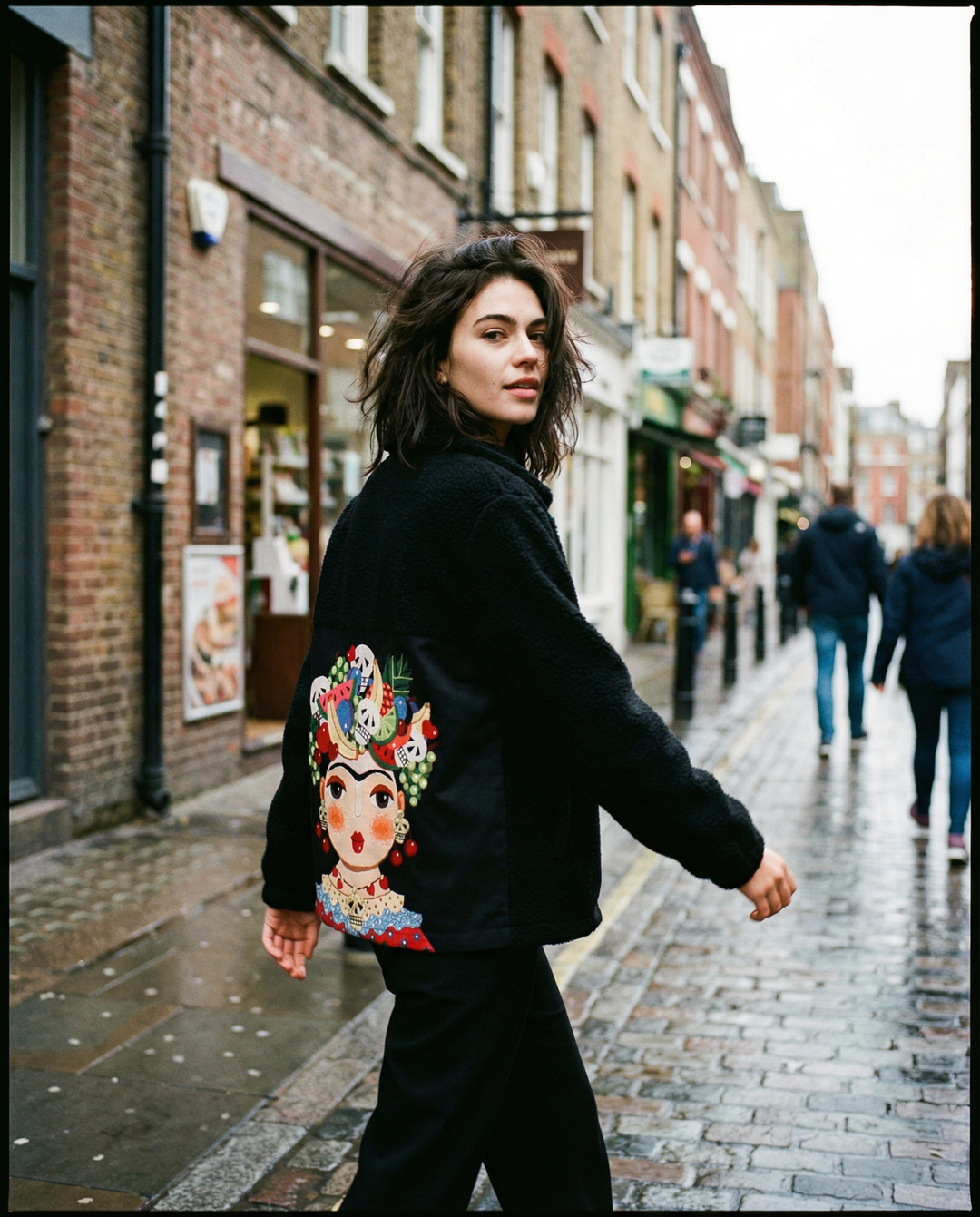 Frida Teddy Jakke, Black Glitter Skeleton