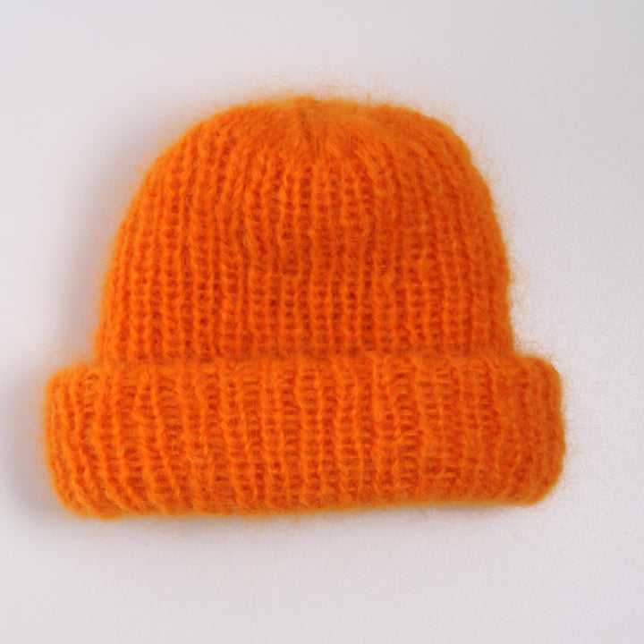 Strikket hue,  Fluffy mohair