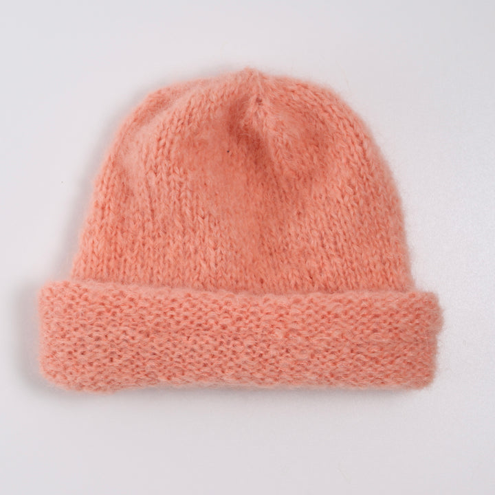 Strikket hue,  Fluffy mohair