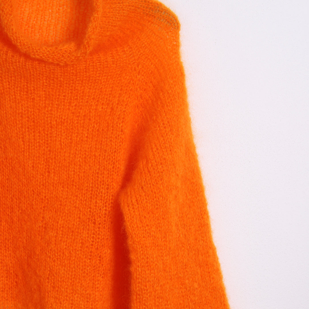 Strikket Stribet Bluse,  Fluffy mohair