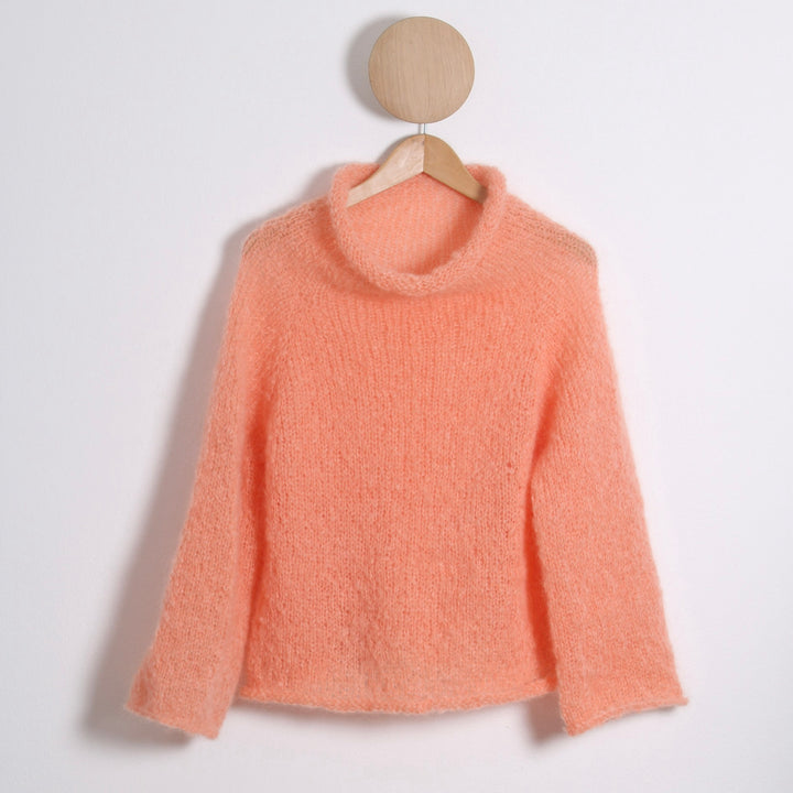 Strikket Stribet Bluse,  Fluffy mohair