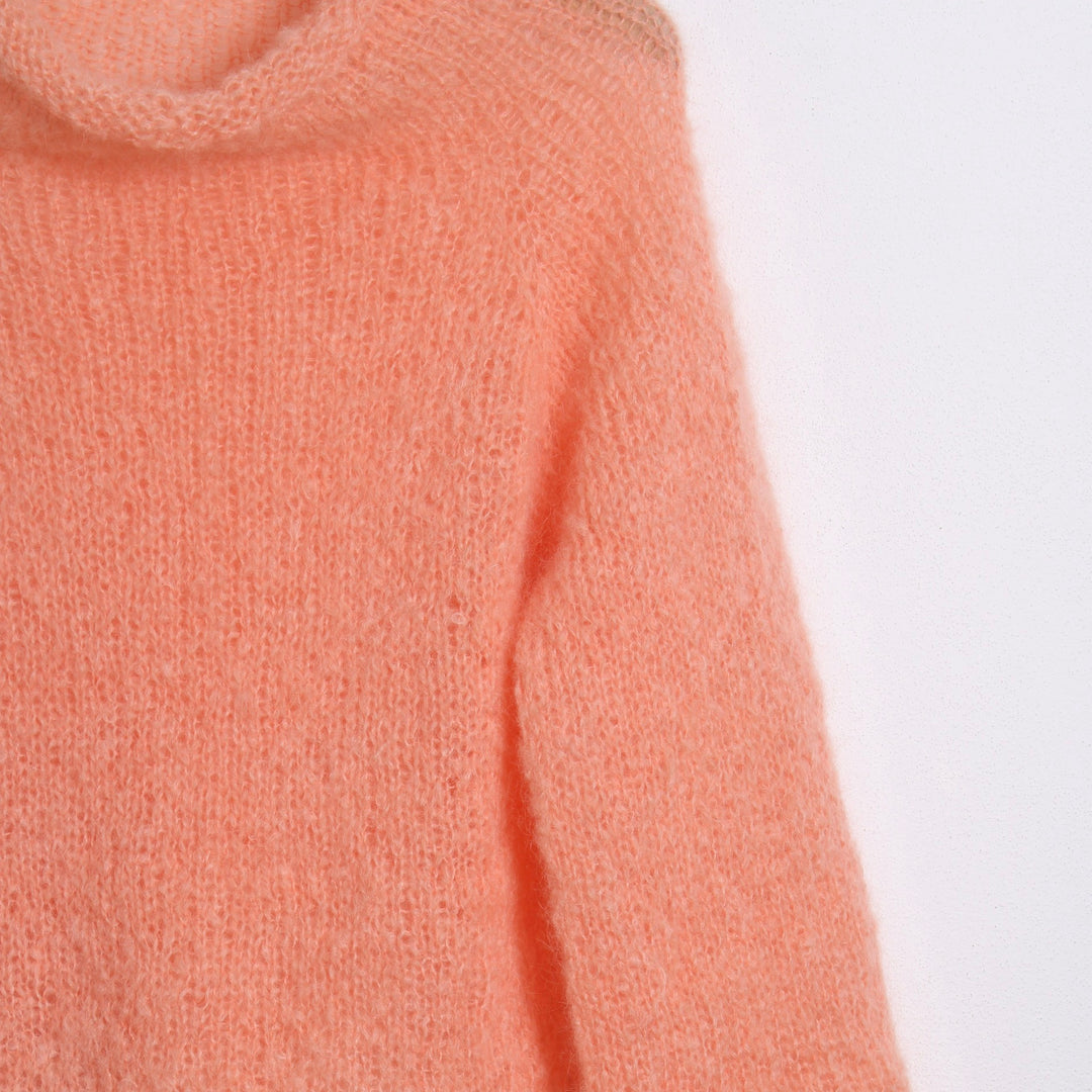 Strikket Stribet Bluse,  Fluffy mohair