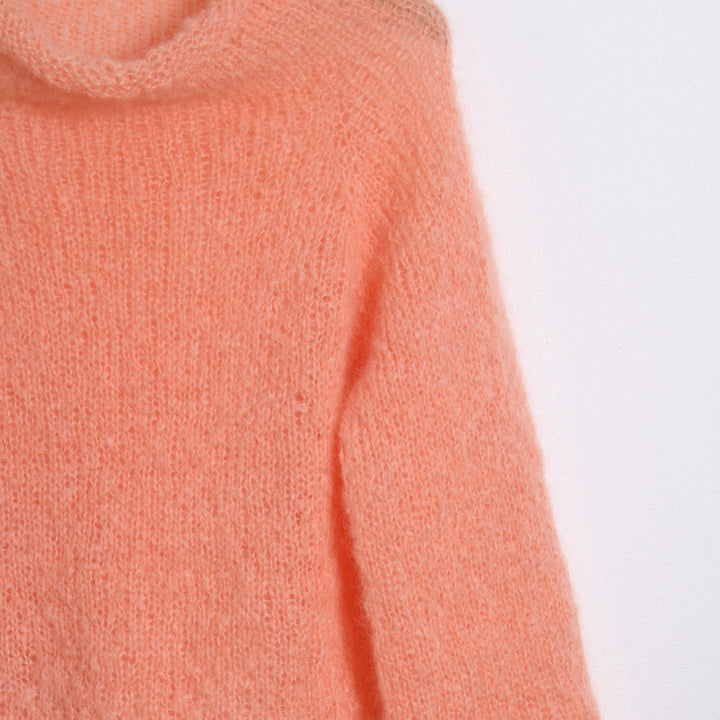 Strikket Stribet Bluse,  Fluffy mohair