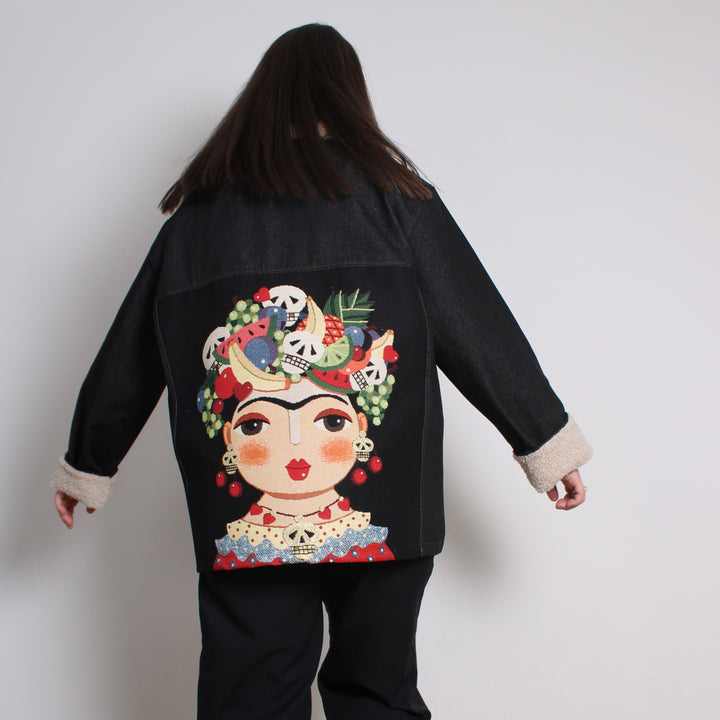 Frida Denim Jakke, Glitter Skeleton