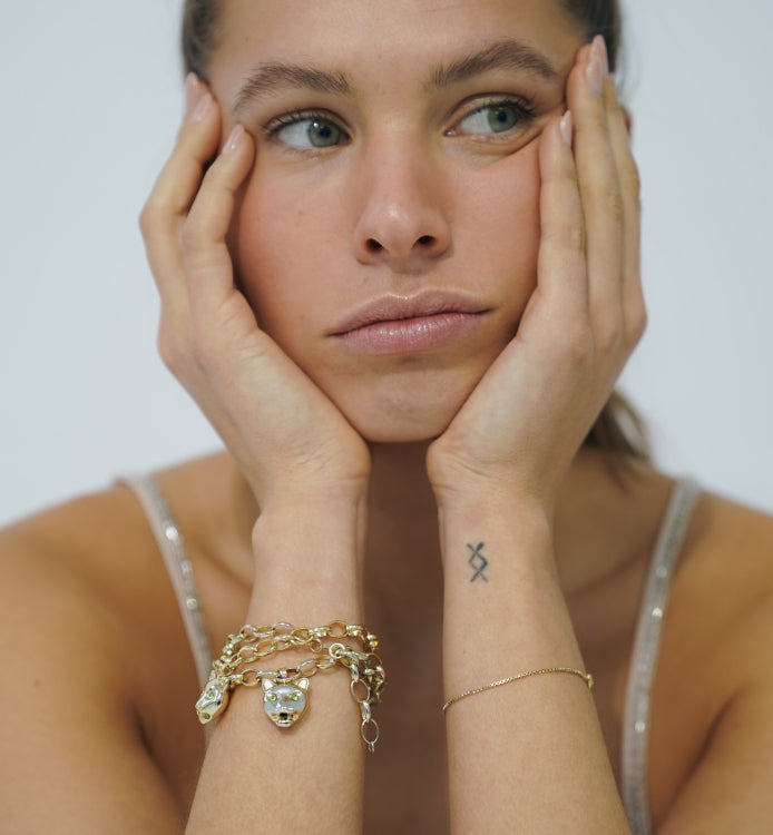 Smiley Bracelet Silver Gold plated