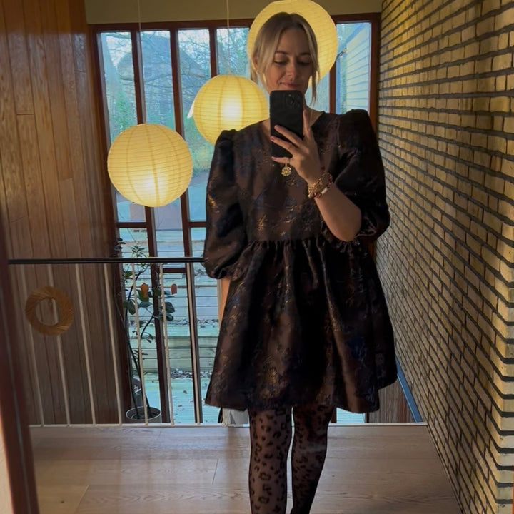 Jo Kort Kjole, Jacquard Glitter Rose