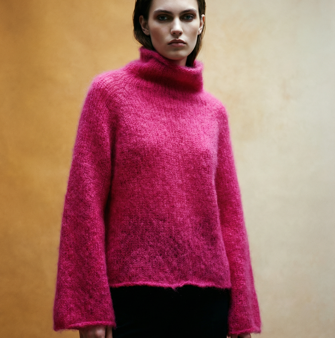 Strikket Bluse,  Fluffy mohair