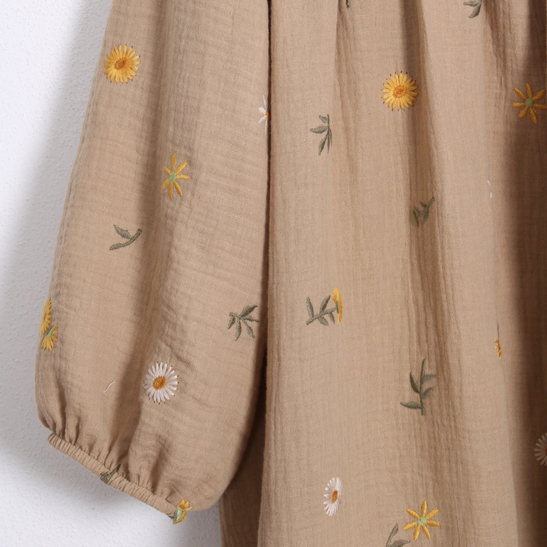 Lola Muslin Kjole, Embroidery Flowers