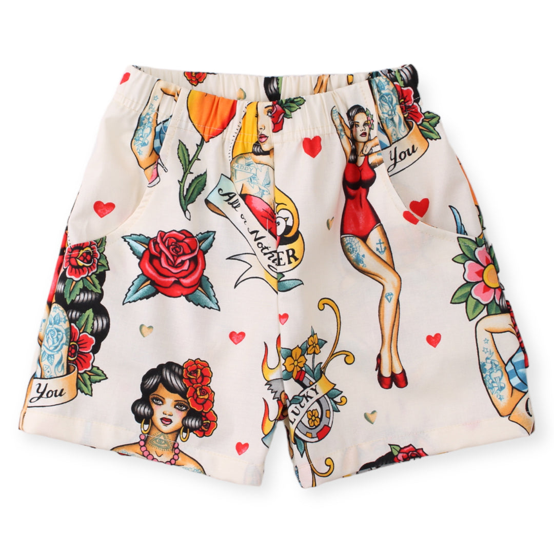 Charlie Tattoo shorts, Don’t Gamble with Love