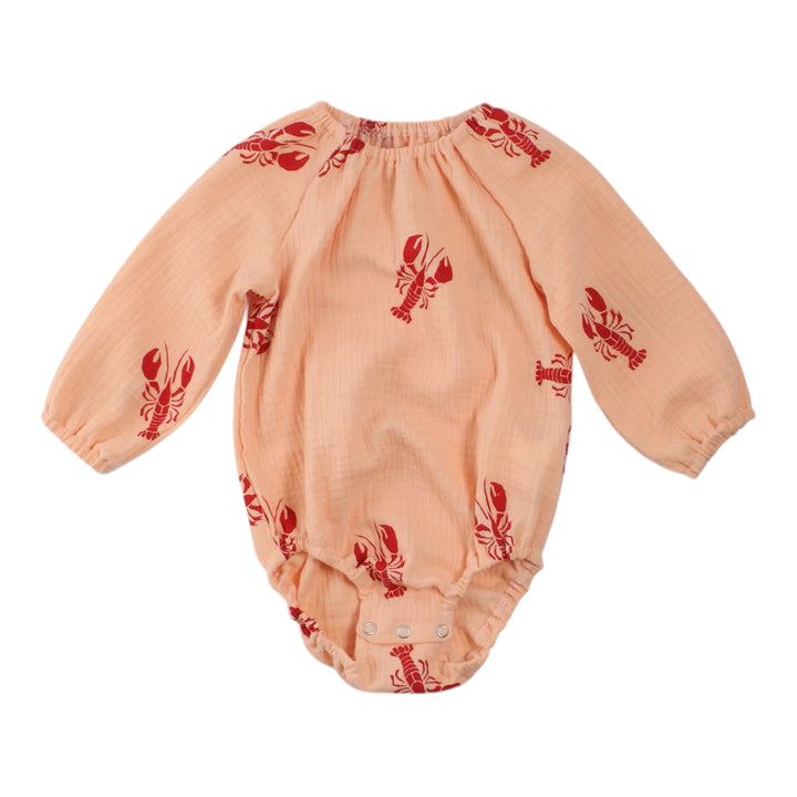 Marleen Baby Romper, Musselin Lobster