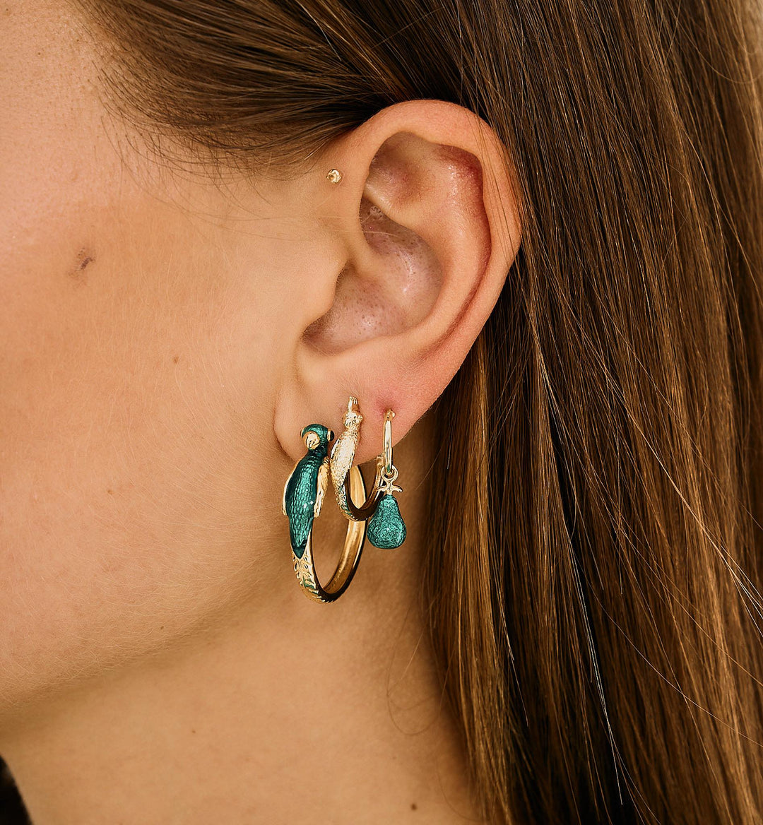 Enkelt  Pære ørering, forgyldt