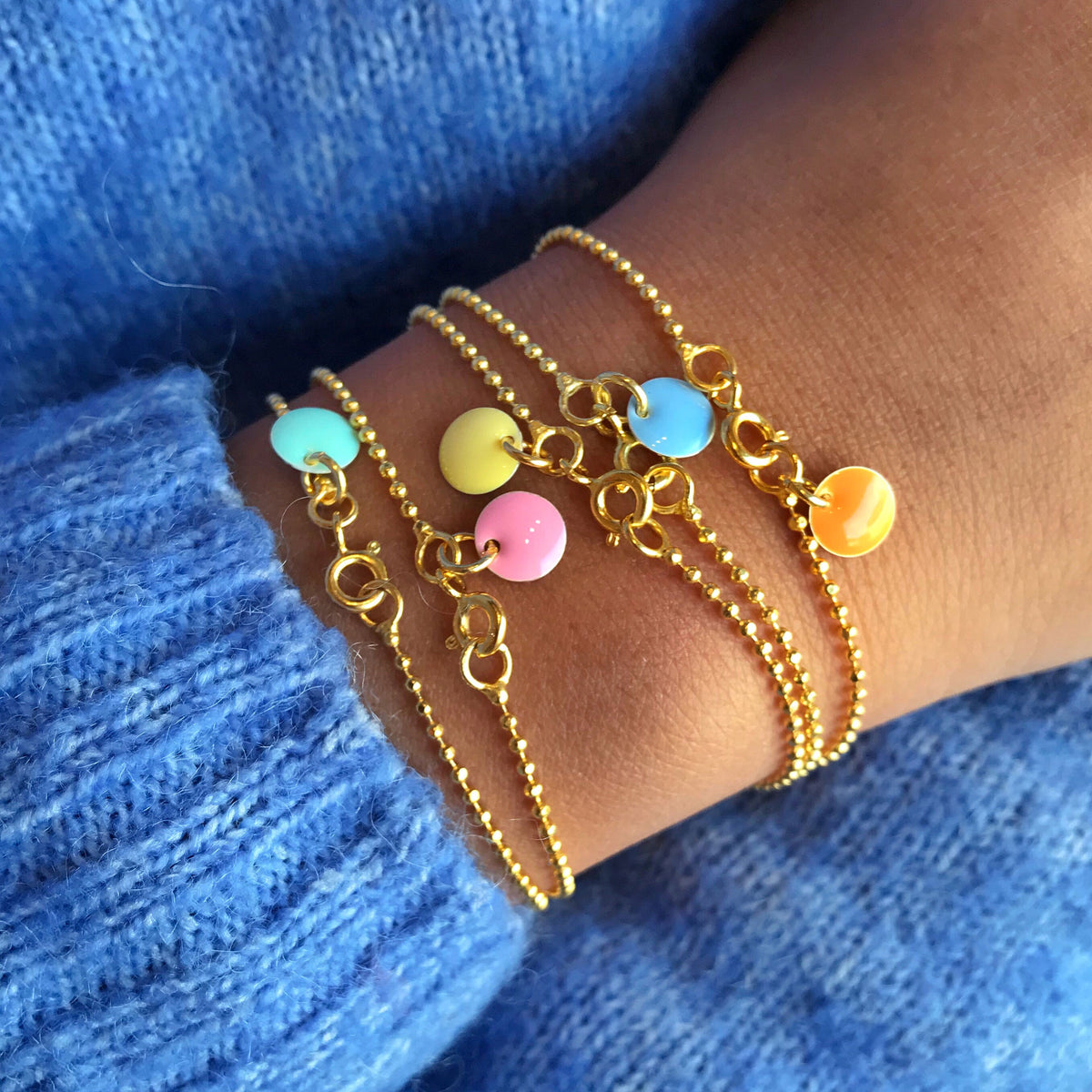 Armbånd, Ball Chain, Forgyldt