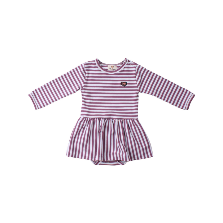 Laura Long Sleeve Baby Dress, Stripes
