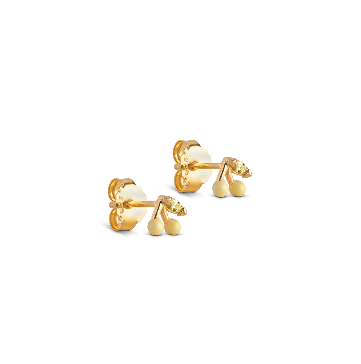 Earrings, Cherry, Gold plated
