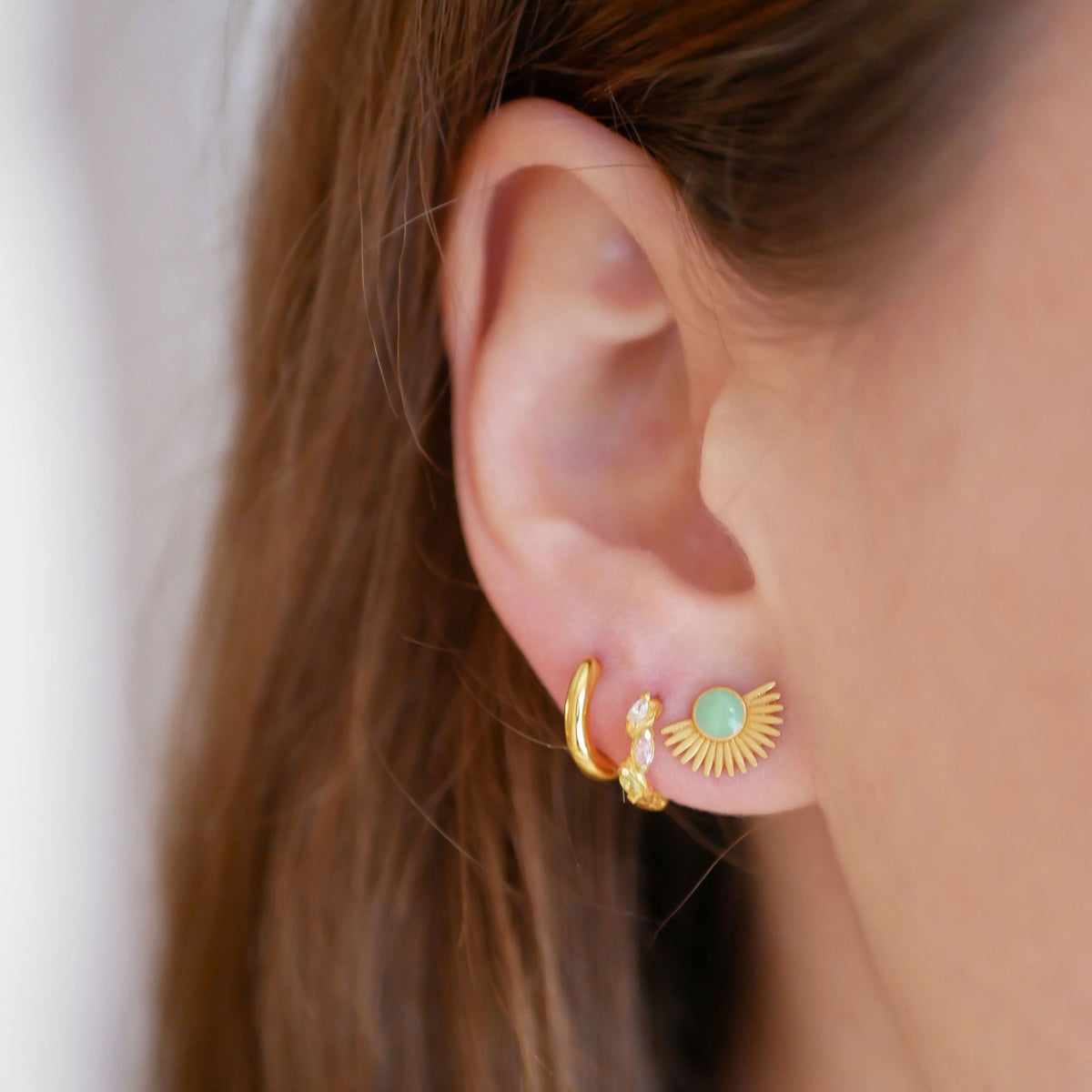 Earrings, Soleil, Gold-plated