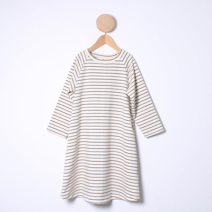 Elinor Dress, Off-white/army Stripes