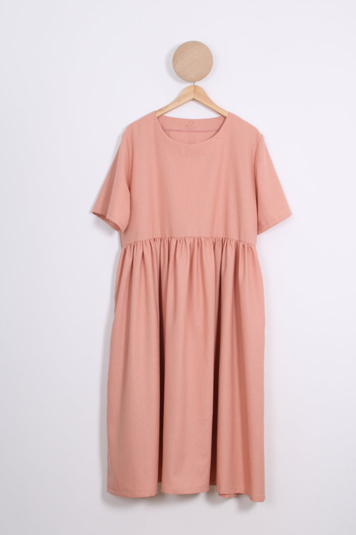 Beth Short Sleeve Dress, Recycled Linen