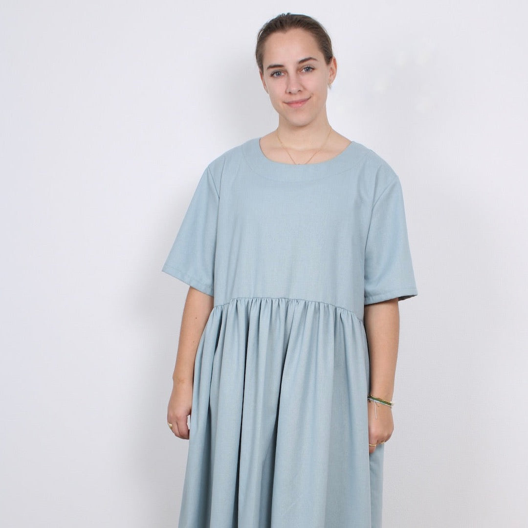 Beth Short Sleeve Dress, Recycled Linen