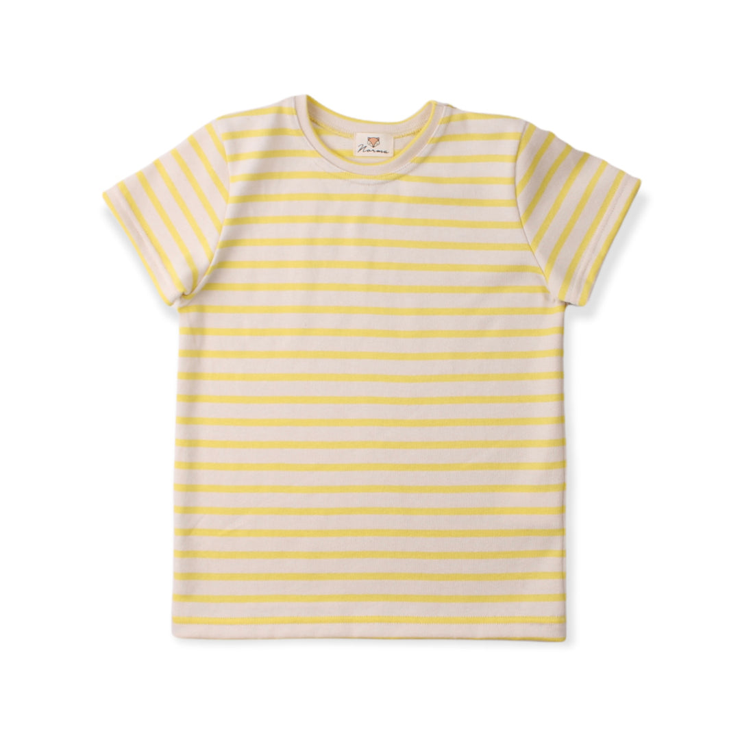 Billie Short Sleeve Tee, Knitted Yellow Stripes