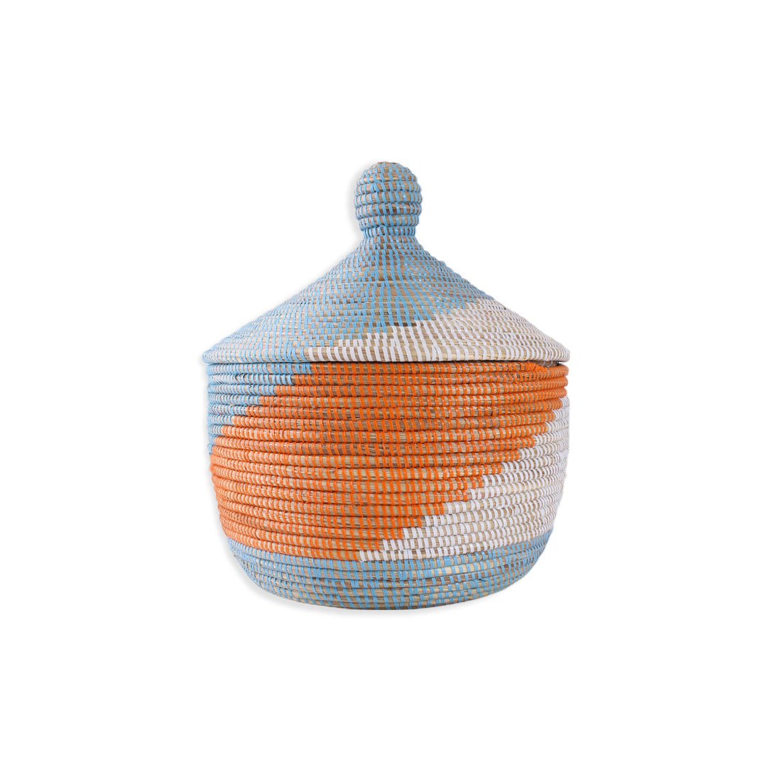 Basket with high lid, Multi Colors