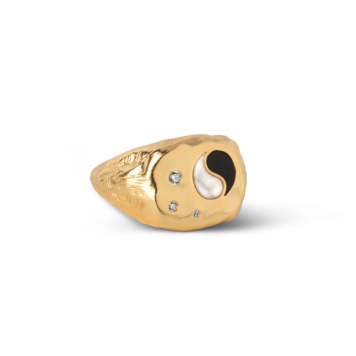 Ring, Yin Yang, Gold Plated